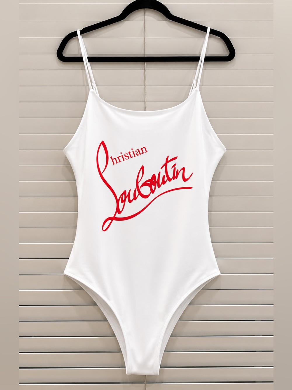 Plus Size White Bodysuit with Red Script